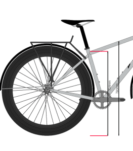 Diagram of the correct top tube position with sloping