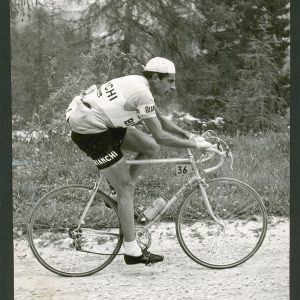 Fausto Coppi on a classic bicycle