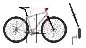 Initial geometry: road bike with 700x28 tyres